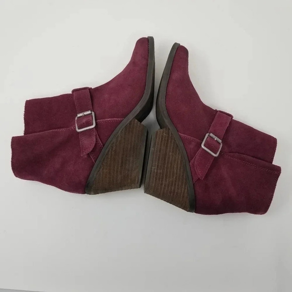 Very Volatile Melina Burgundy Suede Leather Boots 8 - Picture 4 of 9